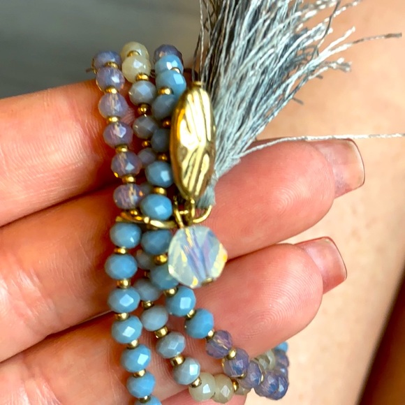 Cute little beaded bracelet with a tassel abs gold accents - Picture 4 of 4